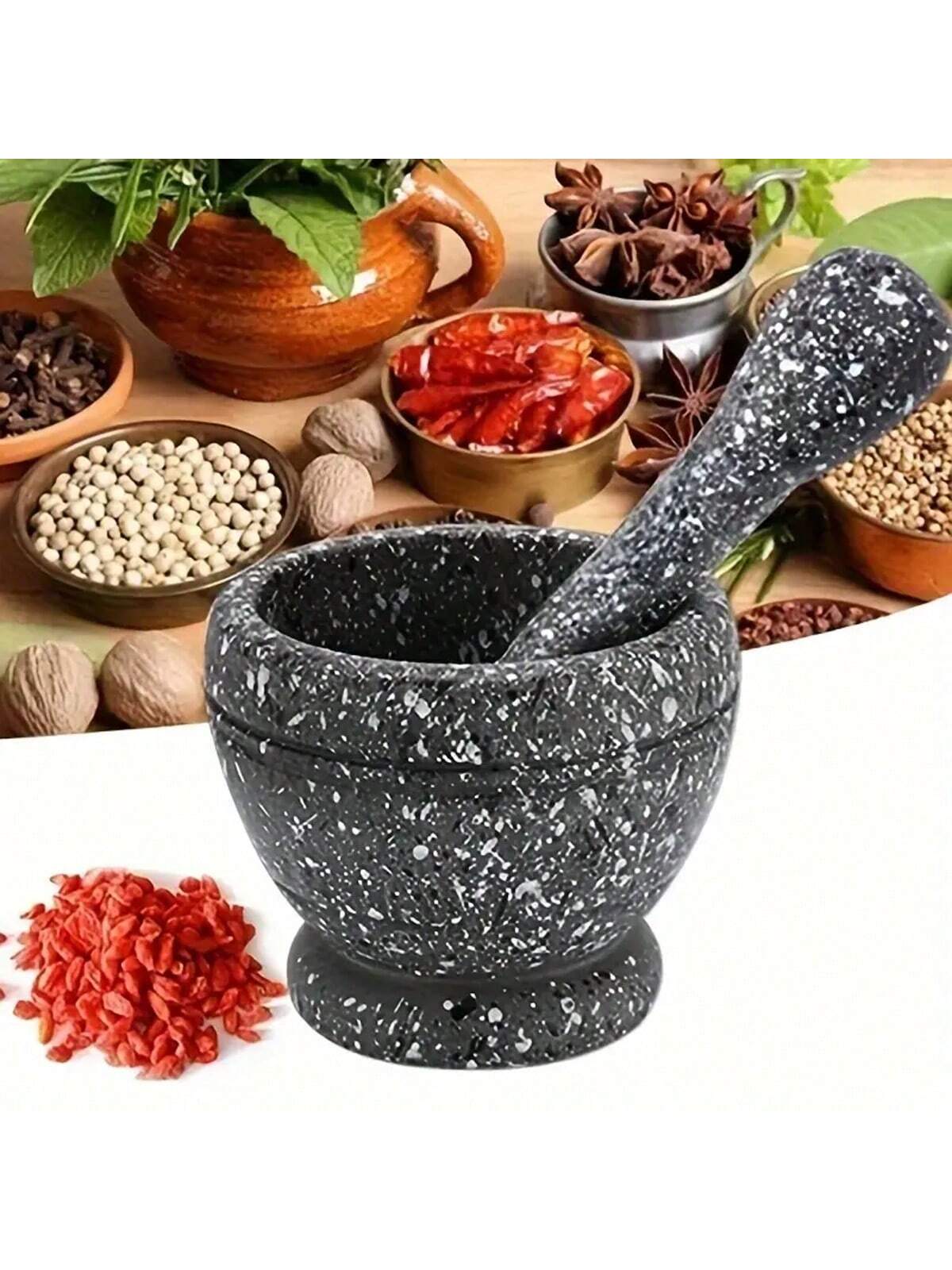 Mortar Pestle Granite - 1pc pressa per aglio con texture