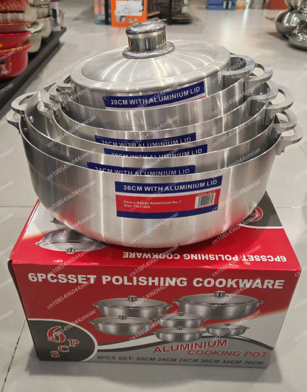 Home Cooking Cookbook - Set di 6 Pentole in Alluminio