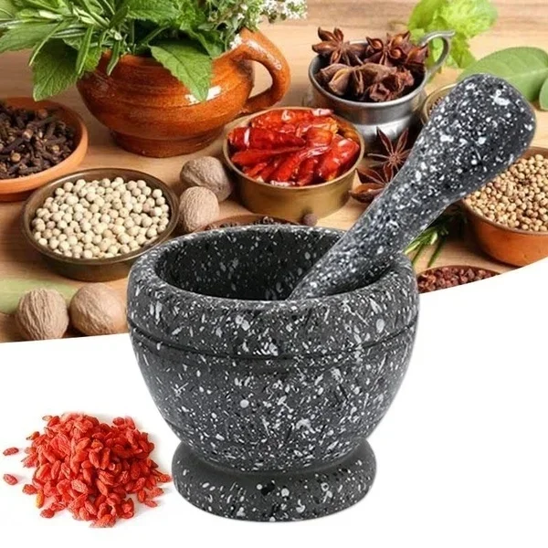 Mortar Pestle Granite - Setmortar e pestello in resina Aglio