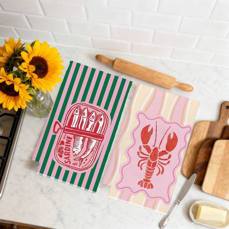 Set di 2 strofinacci da cucina - Home Cooking Cookbook recensione e prezzo
