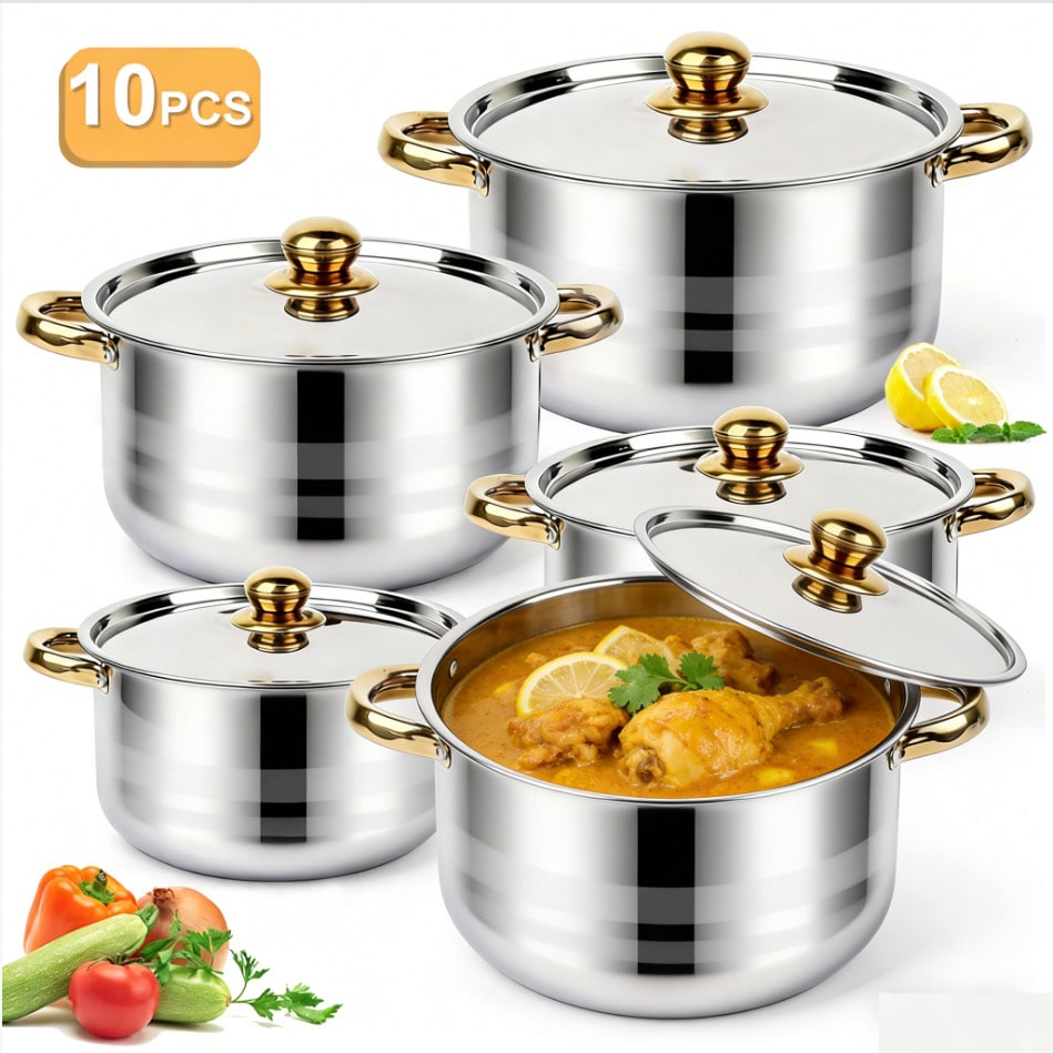 Set di pentole in acciaio inos - Home Cooking Cookbook recensione e prezzo